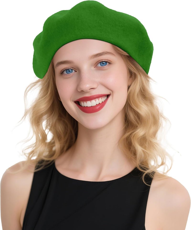 CKYPTFK Beret Hats for Women Holiday Wool French Style-Black/Red Church Hat-Clueless Outfit & Men's Beret - Image 1